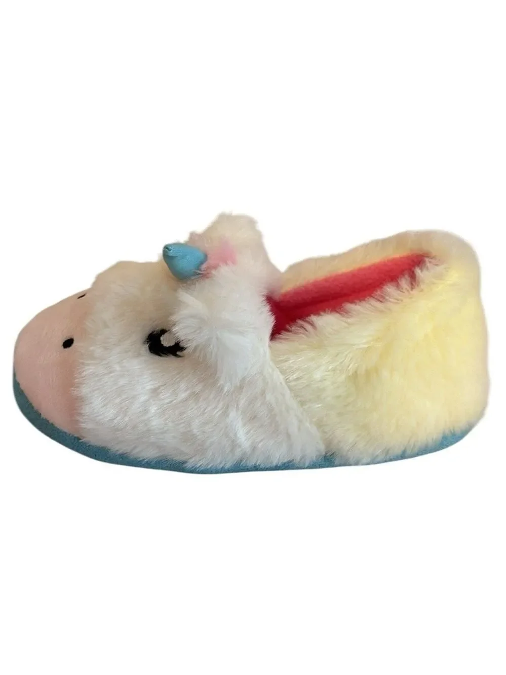 Totes Girls Unicorn Slippers Plush Indoor/ Outdoor White Multi Size S 11-12 New